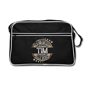 Tim - Retro Tasche - Schwarz/Weiß - Vorne