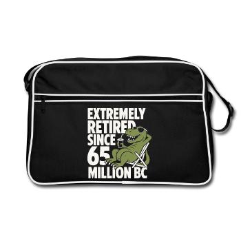 Extremely Retired Since 65 T-Rex - Retro Bag - black/white - Front