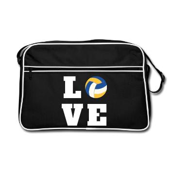 Cadeau d’amour au volleyball pour la maman joueuse et l’entraîneur - Sac Retro - noir/blanc - Devant