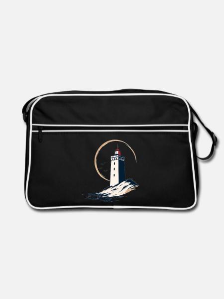 Rubjerg Knude Leuchtturm – Dänemark - Retro Tasche - Schwarz/Weiß