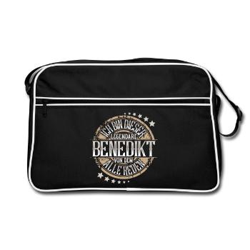 Benedikt - Retro Tasche - Schwarz/Weiß - Vorne