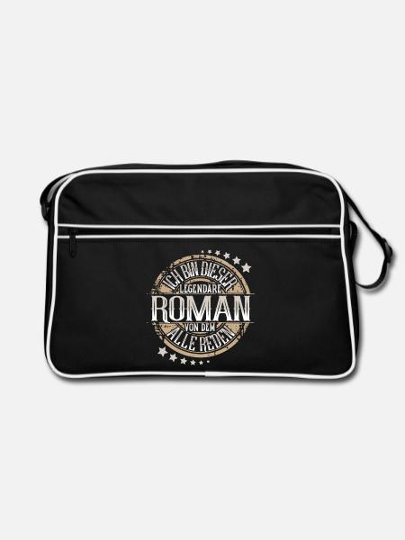 Roman - Retro Tasche - Schwarz/Weiß