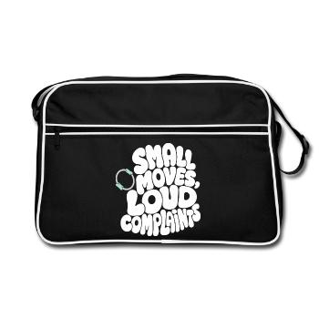 Pilates – Small Moves, Loud Complaints - Retro Tasche - Schwarz/Weiß - Vorne