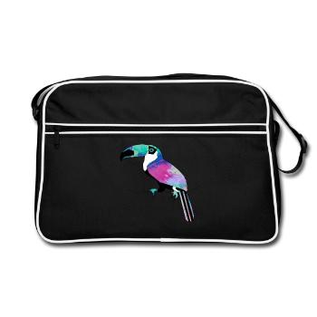 Watercolor toucan - Retro Bag - black/white - Front