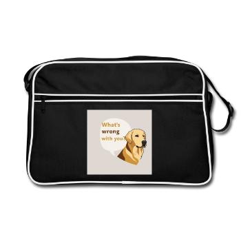 Golden Retriever - What ́s Wrong With You - Retro Bag - black/white - Front