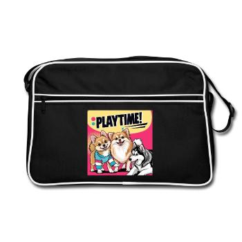 Comic Dogs - Playtime - Retro Bag - black/white - Front