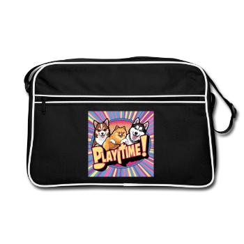Comic Dogs - Playtime - Retro Bag - black/white - Front