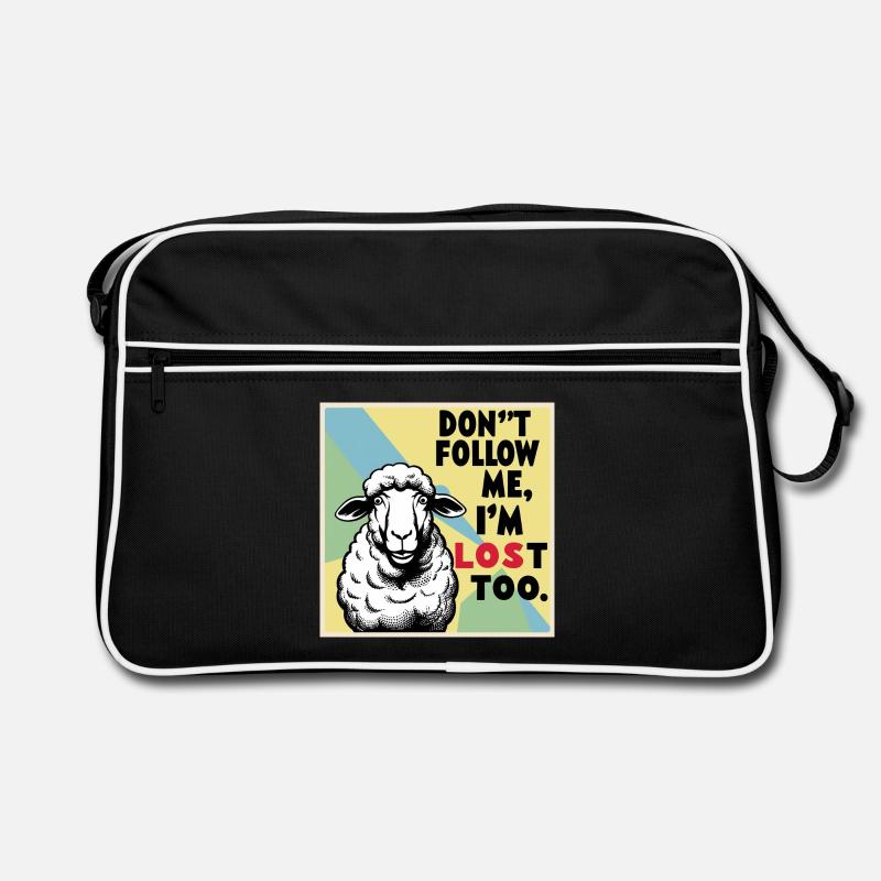 Moutons « Ne me suis pas – moi aussi je suis perdu ! » Sac Retro