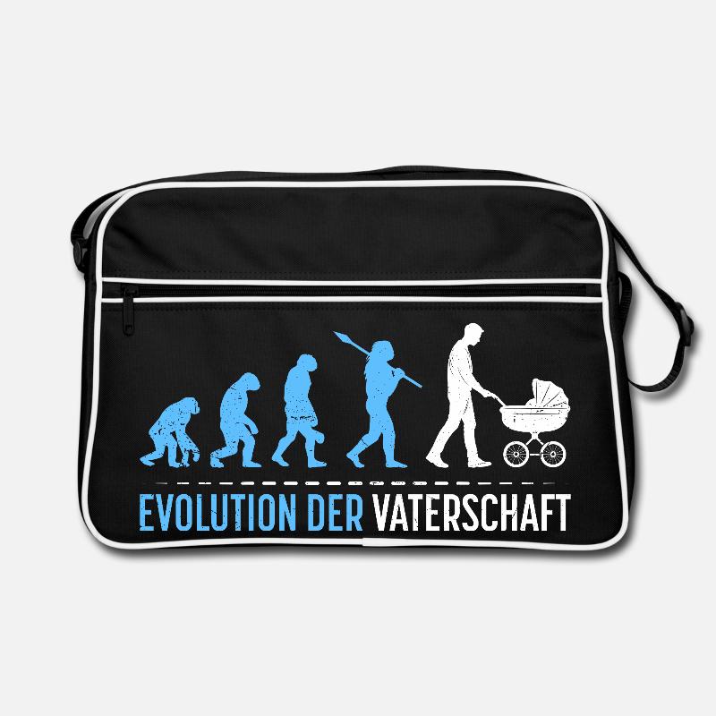 Werdender Vater EVOLUTION DER VATERSCHAFT Lustig Retro Tasche