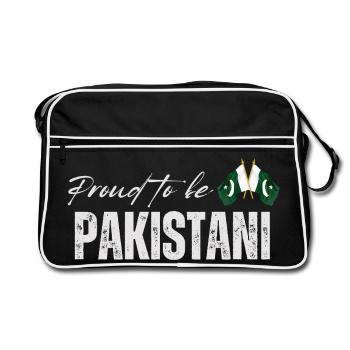 Proud Pakistani, I love Pakistan - Retro Bag - black/white - Front