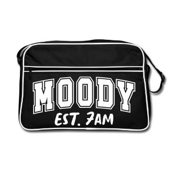 Moody Morning Est. 7AM Launisch - Retro Tasche - Schwarz/Weiß - Vorne