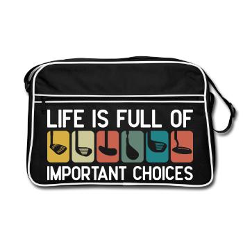 La vie est pleine de choix importants - Sac Retro - noir/blanc - Devant