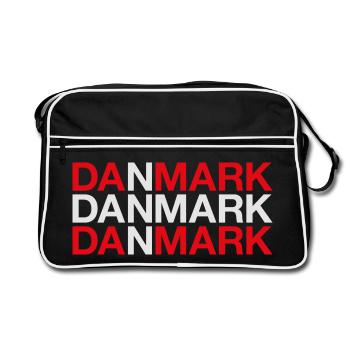 Danmark Denmark Dänemark Flagge - Retro Tasche - Schwarz/Weiß - Vorne
