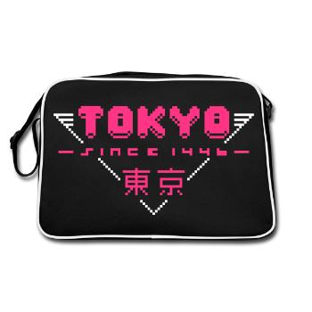 pixel tokyo - Retro Tasche - Schwarz/Weiß - Hinten