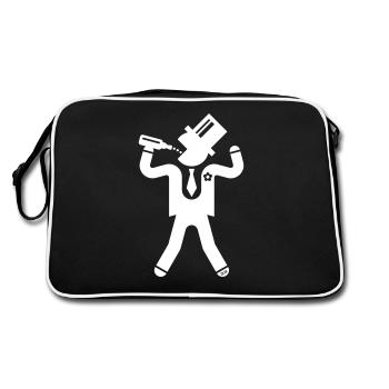 Marié avec 1 bière (enterrement de vie de garçon / enterrement de vie de garçon / l / w) - Sac Retro - noir/blanc - Dos