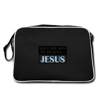 one way to heaven jesus - Retro Tasche - Schwarz/Weiß - Hinten