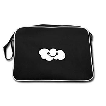 cloud smile - Retro Bag - black/white - Back