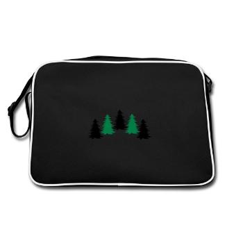trees forest - Retro Bag - black/white - Back
