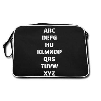 Das Alphabet - Retro Tasche - Schwarz/Weiß - Hinten