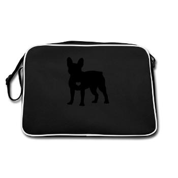 French Bulldog Frenchie Dog Gift - Sac Retro - noir/blanc - Dos