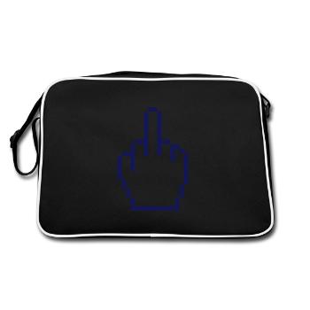 middle finger - Retro Bag - black/white - Back