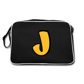 Alphabet J - Retro Tasche - Schwarz/Weiß - Hinten