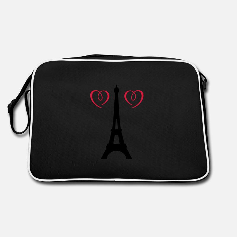 eiffel tower love Retro Tasche