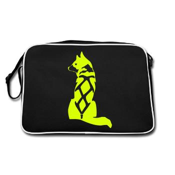 Yukon Quest - Schlittenhund (5) - Retro Tasche - Schwarz/Weiß - Hinten