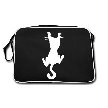 Chat drôle / chat drôle - griffe - amour de chat - Sac Retro - noir/blanc - Dos