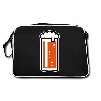 Altbierglas (Bier / Altbierbecher / 3C) - Retro Tasche - Schwarz/Weiß - Hinten