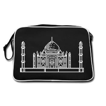 1 bit Pixel Taj Mahal - Sac Retro - noir/blanc - Dos