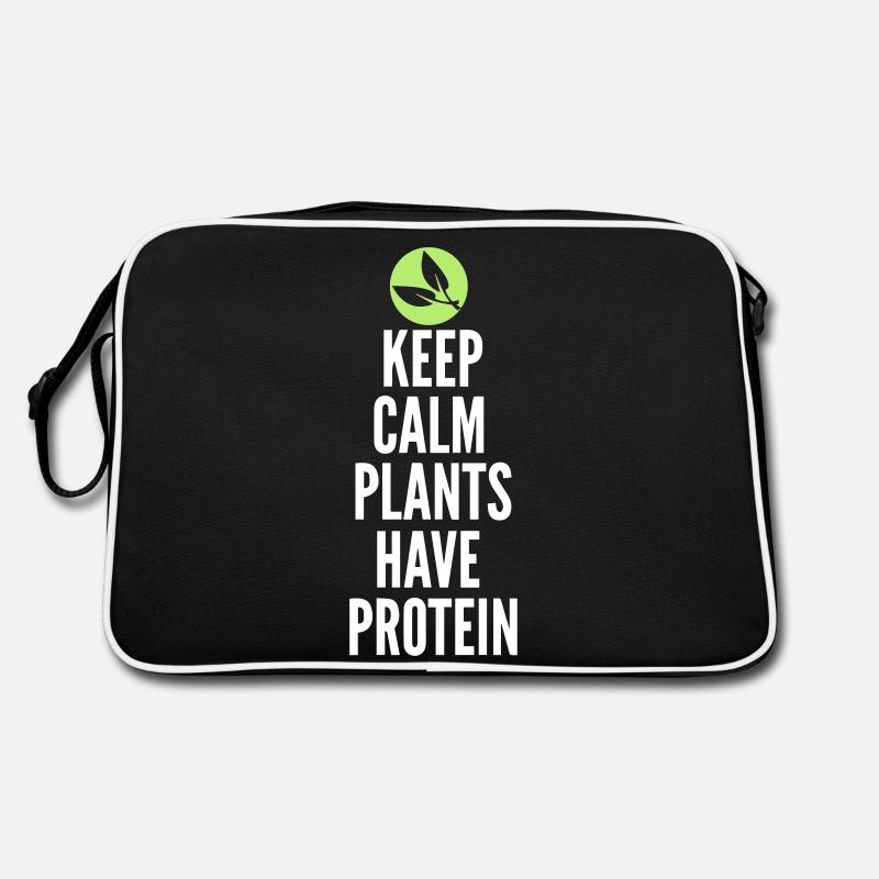 Keep Calm Plants Have Protein Retro Bag