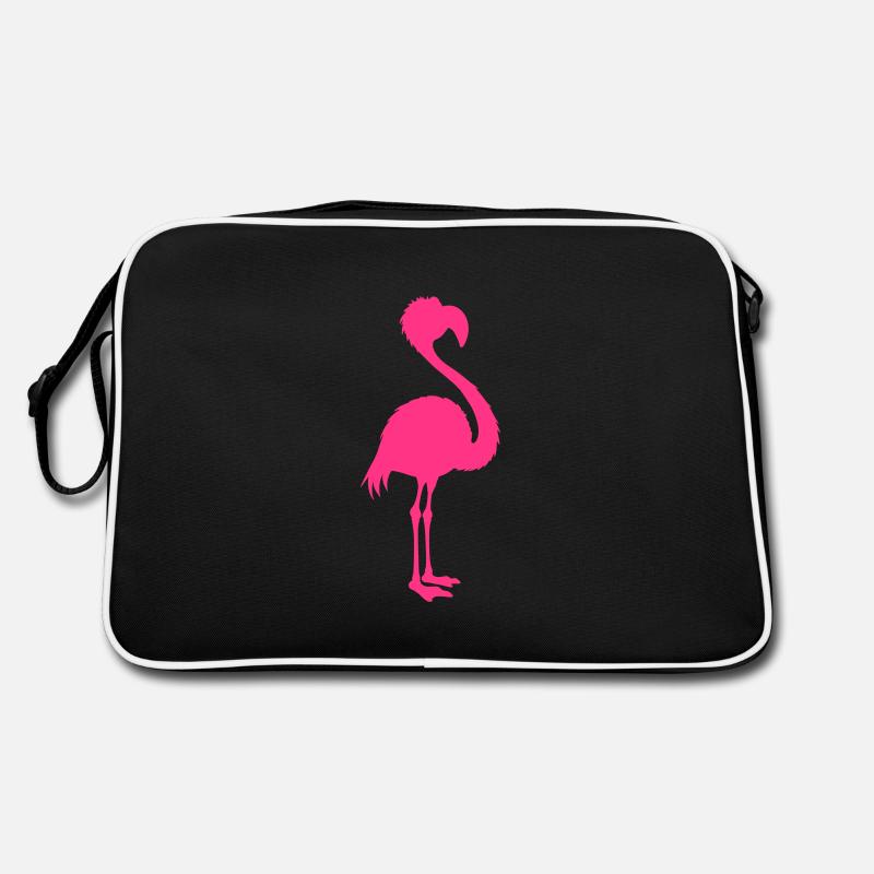 flamant rose vector silhouette costume oiseau Sac Retro