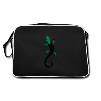 salamander - Retro Tasche - Schwarz/Weiß - Hinten