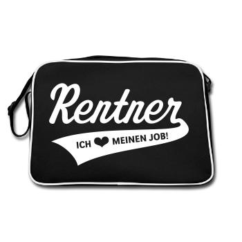 Rentner – Ich Liebe Meinen Job! (Ruhestand White) - Retro Tasche - Schwarz/Weiß - Hinten
