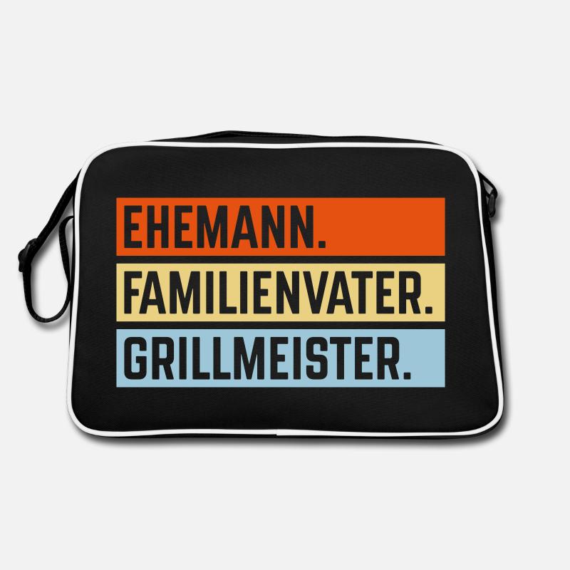 Ehemann Familienvater Grillmeister (Grillen / 3C) Retro Tasche