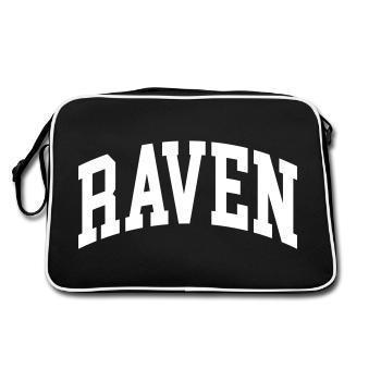 Raven - Retro Tasche - Schwarz/Weiß - Hinten