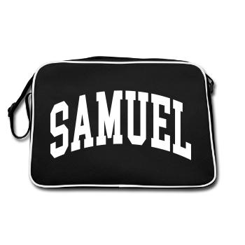 Samuel - Retro Tasche - Schwarz/Weiß - Hinten