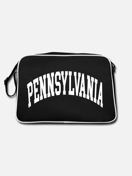 Pennsylvania - Retro Tasche - Schwarz/Weiß - Hinten