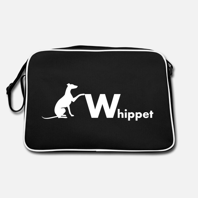 Whippet - Retro Tasche - Schwarz/Weiß