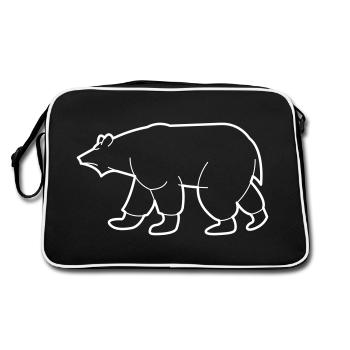 Dessin d’un ours polaire - Sac Retro - noir/blanc - Dos