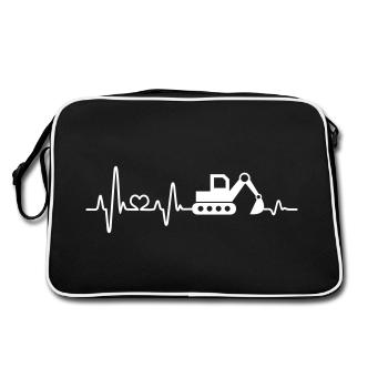 Cadeau de conducteur d'excavatrice de chantier de construction d'excavatrice - Sac Retro - noir/blanc - Dos