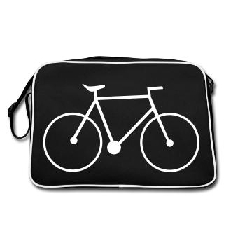 bike singlespeed fixie bicycle - Retro Bag - black/white - Back