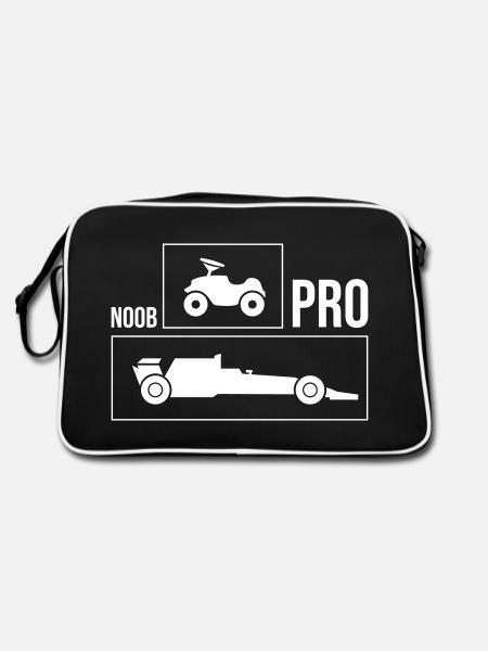 Rennauto Noob Pro - Retro Tasche - Schwarz/Weiß - Hinten