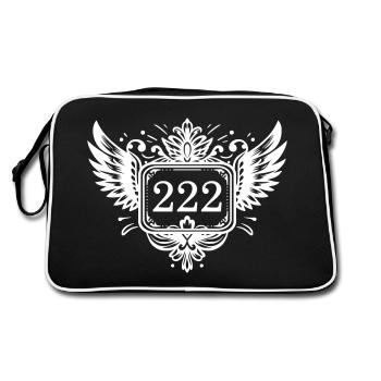 Angel Number 222 Wings - Retro Bag - black/white - Back