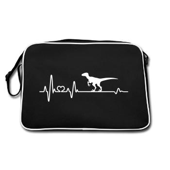 Velociraptor Dinosaure Dino Dinosaure prédateur Temps préhistoriques - Sac Retro - noir/blanc - Dos