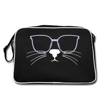 Chat Lunettes Comic Cat Ami Chat Femme Tigre - Sac Retro - noir/blanc - Dos