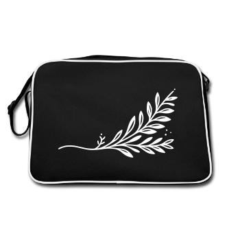 Zweig Ast - Retro Tasche - Schwarz/Weiß - Hinten