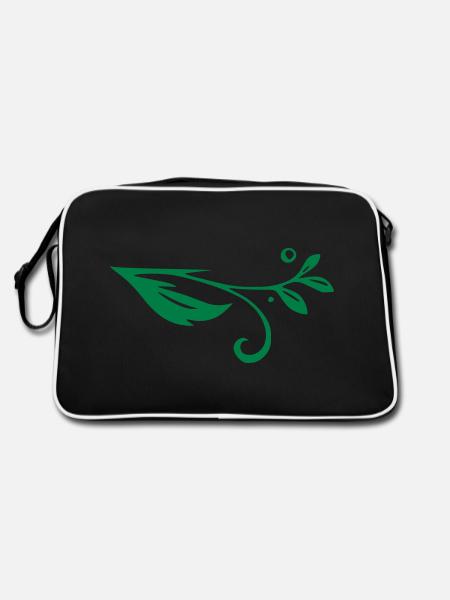 Schnörkel Ranke - Retro Tasche - Schwarz/Weiß - Hinten