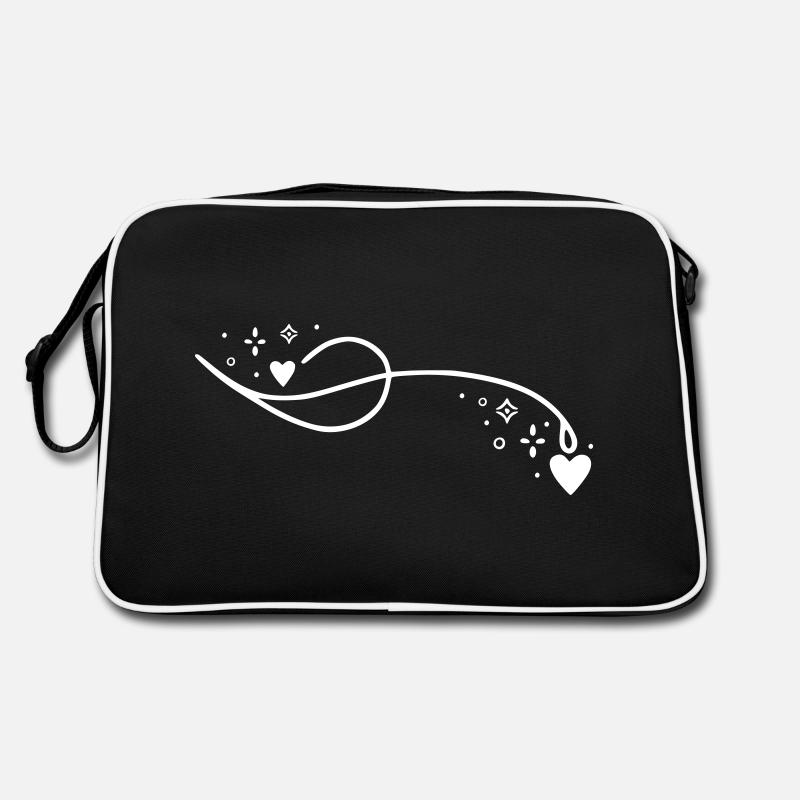 Glitzer Herzlinie Retro Tasche